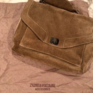 Zadig & Voltaire tab suede crossbody w/ skull open